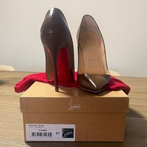 Christian Louboutin Dark Brown Leather Heels